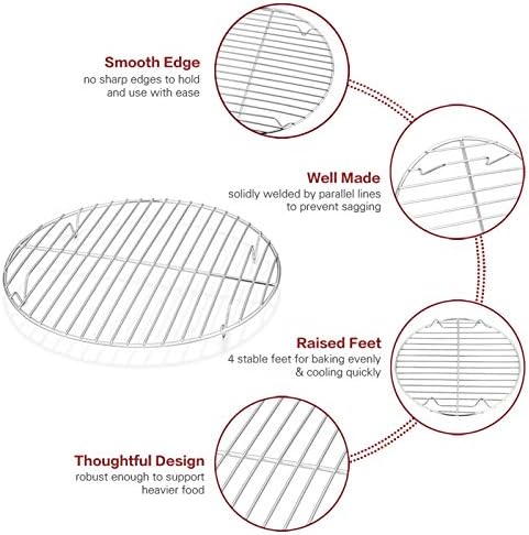 TeamFar Round Cooling Rack Set of 2, 10½ Inch