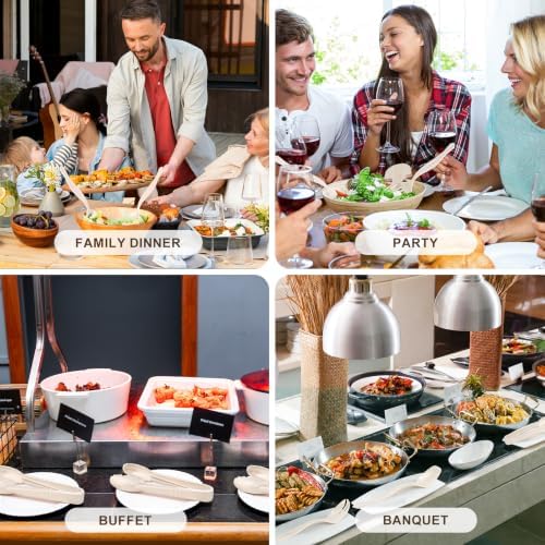 Mwellewm 18Pcs Ivory Plastic Serving Utensils Set for Thanksgiving Day