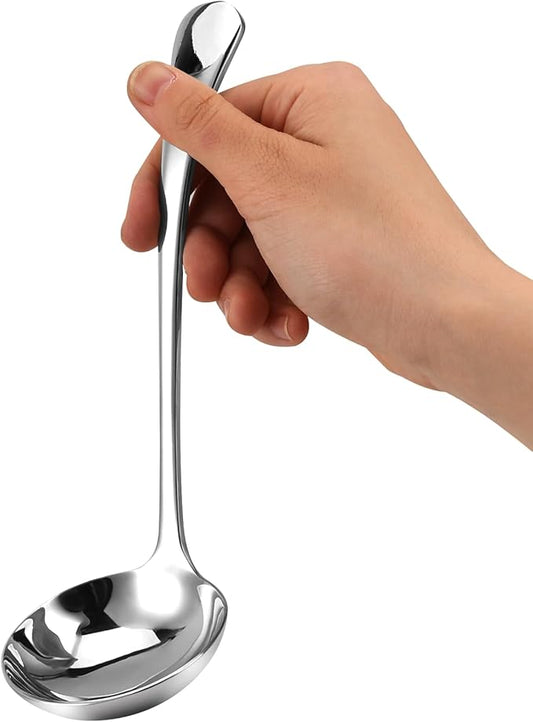 7.9'' 18/10 Stainless Steel Gravy Ladle Silver Small Ladle Sauce Soup Ladles Mirror Polished Kitchen Utensil for Spooning Gravy Sauce Soup