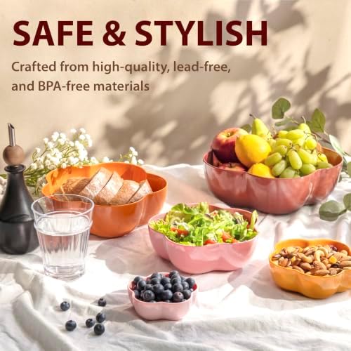 bzyoo 5 PC Nested Serving Bowl Flower Shape Set