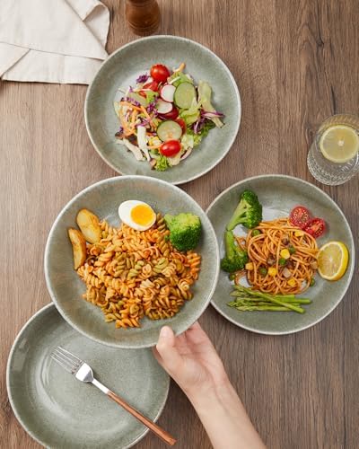 Pokini 8.75'' Ceramic Pasta Bowls Set of 4, Salad Bowls Pasta Serving Bowls