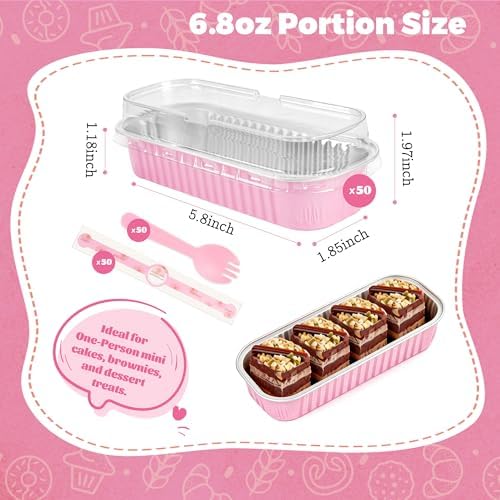 NPLUX Halloween Baking Pan, 6.8oz 100 Pack Pink for Gifts