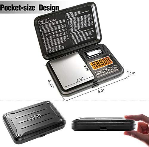 Fuzion Digital Pocket Gram Scale 200g/0.01g with 50g Calibration Weight