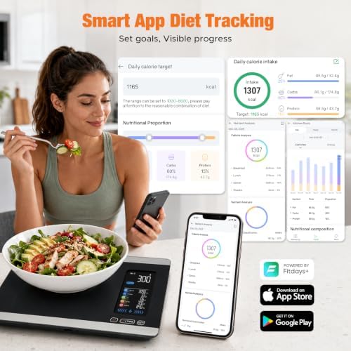 AI Voice Food Scale with Nutritional Calculator, Type-C, Fitdays+