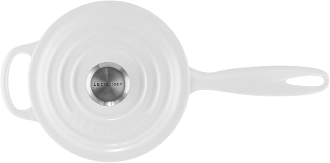 Le Creuset Enameled Cast Iron Signature Saucepan, 1.75 qt., White