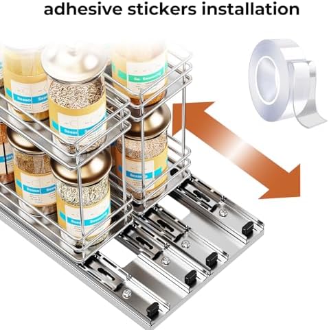 Mystozer Pull Out Spice Rack Organizer for Cabinet, Slide Out Spice Racks