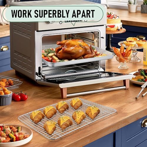 Homikit Baking Half Sheet with Rack Set (2 Pans+2 Cooling Racks), 18" x 13"