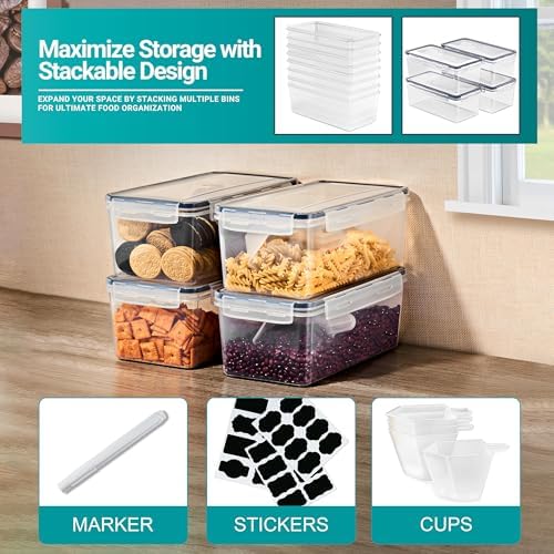 Sorbus Airtight Food Storage Containers, Plastic Pantry Bins (8 Pack)