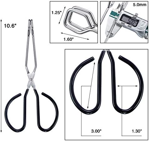MSY BIGSUNNY Stainless Steel Scissor Tongs Heavy Duty Cooking Tongs with Soft Handles (2, black 10" + 10")