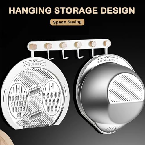 4‑in‑1 Rice Washer Strainer Bowl with Grater Side Drainer