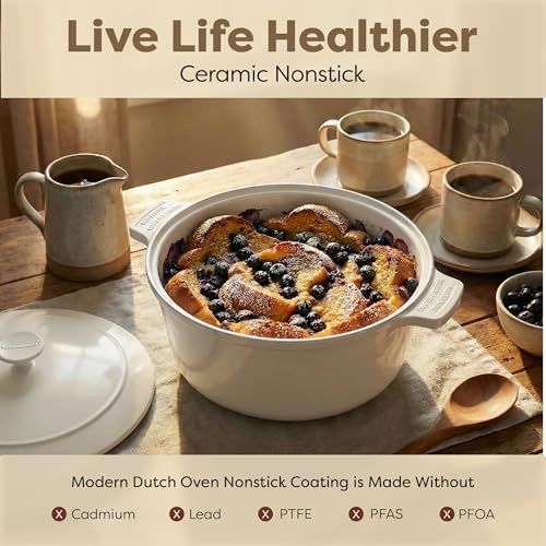 Gotham Steel 5 Qt Ceramic Dutch Oven Pot with Lid, Nonstick