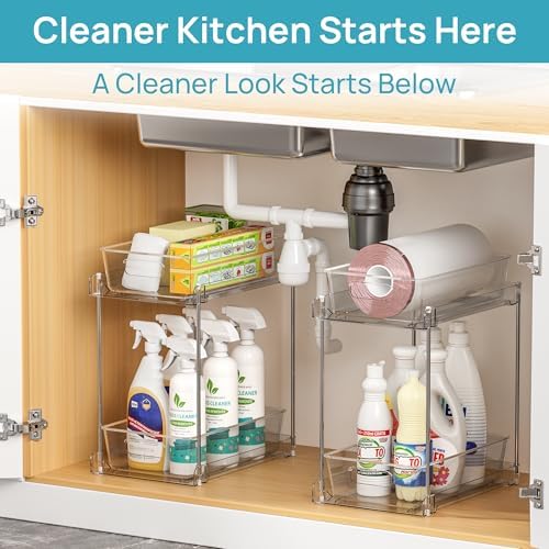 Vtopmart 4 Pack Taller Pull Out Bathroom Under Sink Organizer (S-Higher)