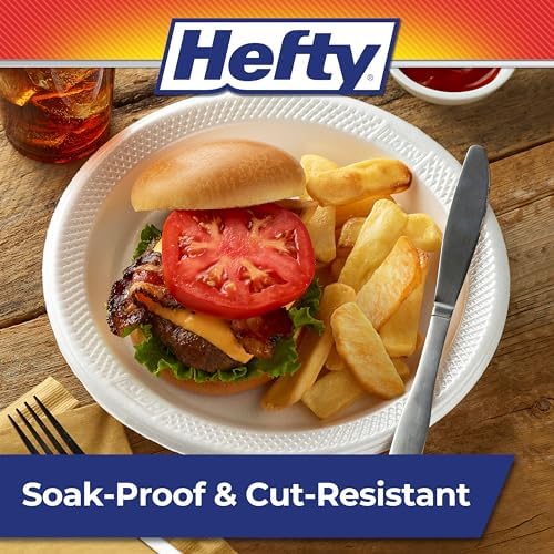 Hefty Deluxe Large Round Foam Plates, 21 Count (Pack of 2)