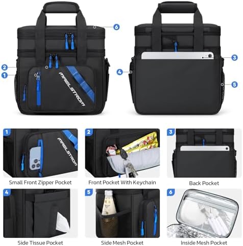 Maelstrom Insulated Lunch Box, 20L Double Deck Cooler Bag for Men Women