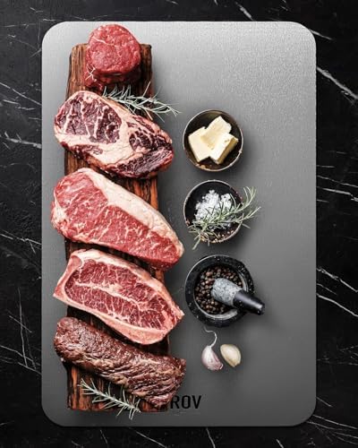 Katori Titanium Cutting Board, 100% Pure Titanium Cutting Boards For Kitchen, Best Non Toxic chopping board, Dishwasher safe, Hygiene and Durability for Meat, Fruit, and Vegetables (12.6L*8W)