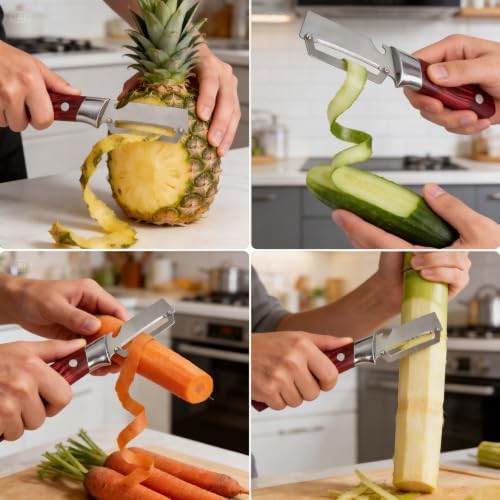 Vegetable Peeler, 2-in-1 Stainless Steel Potato Peeler with Bottle Opener, Multifunctional Kitchen Tool for Carrot Cucumber Pumpkin(2 Pack)