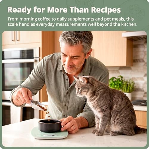 Greater Goods Food Scale, Slim & Compact Build, 1g Precision (Sage Green)