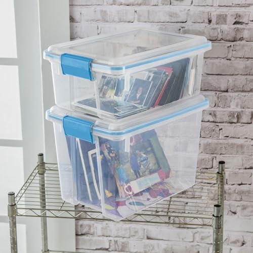 Sterilite Gasket Storage Box with Lids for Home & Office, 12 Quart, 18-Pack
