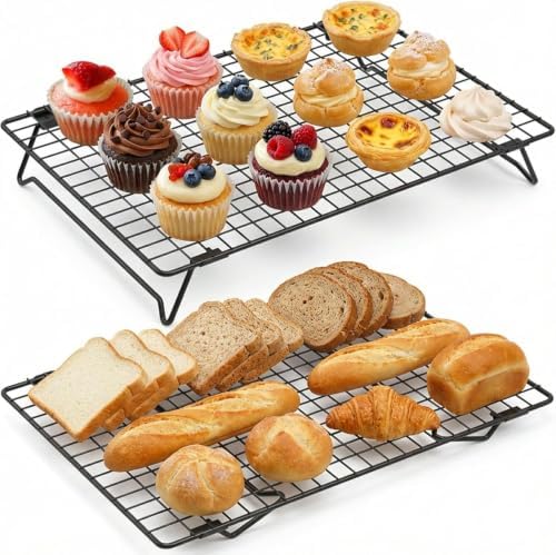 INNOVATIVE LIFE 13.4 x 9.4 inch Cooling Rack with Collapsible Legs 2 Pcs