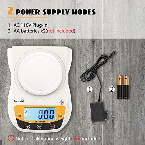 Bonvoisin Digital Lab Scale 600g x 0.01g Precision Electronic Scale LCD Display Analytical Balance Jewelry Scale Scientific Scale 0.01g Accuracy