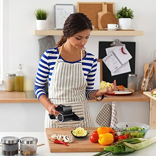Cheese Grater with Handle, Rotary Cheese Grater,Vegetable, Chocolate, Hard Cheese & Nut Grater, Black