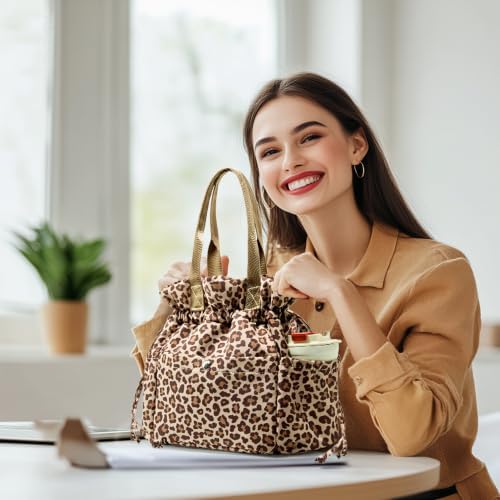 Yarnic Lunch Bag Women Insulated Lunch Box with Water Bottle Holders