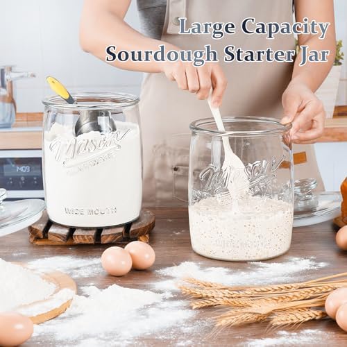 Folinstall 1 Gallon Glass Cookie Jar with Airtight Lid, Wide Mouth Canister