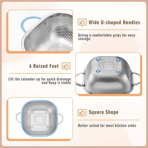 P&P CHEF Stainless Steel Colander Set, Strainers and Colanders for Kitchen
