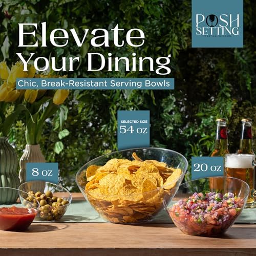 5 Pack Clear Angled Plastic Serving Bowl Disposable for Party Table 54oz