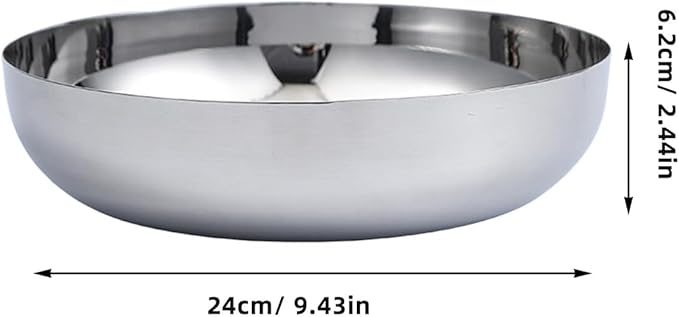 75oz Stainless Steel Mixing Bowls - 9.4 inch Large Metal Serving Bowl, Non-Slip Silver Decorative Bowl for Salad, Pasta, Soup, Fruit, Dishwasher Safe