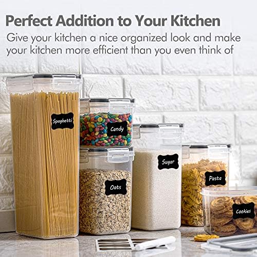 CHEFSTORY Airtight Food Storage Containers Set, 14 PCS Kitchen Storage Containers with Lids for Flour, Sugar and Cereal, Plastic Dry Food Canisters for Pantry Organization and Storage (Pack of 2)
