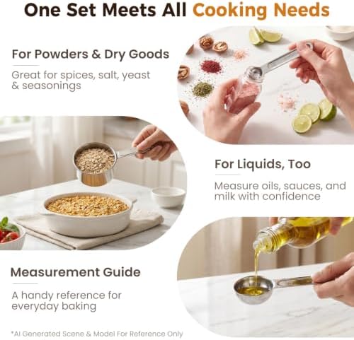 11 PCS Measuring Cups and Spoons Set with Funnel & Mini Spoons for Baking