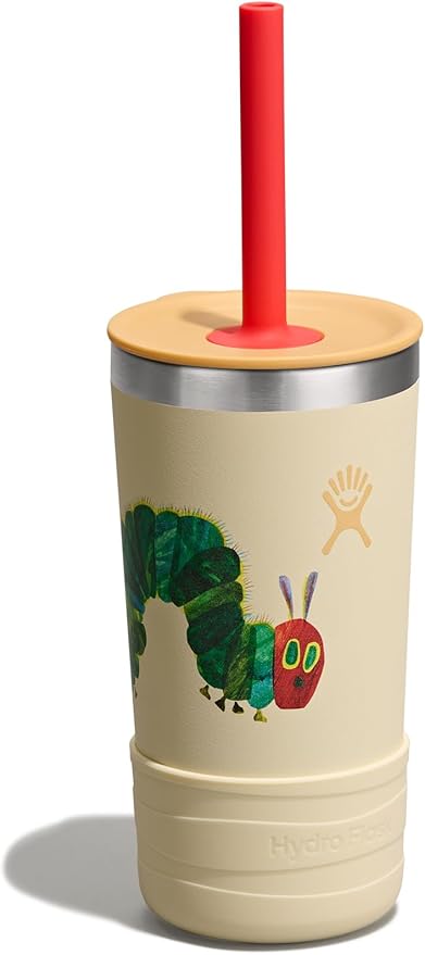 Hydro Flask Kids 12 Oz Tumbler with Lid and Straw for School - Insulated Stainless Steel World of Eric Carle™ Caterpillar