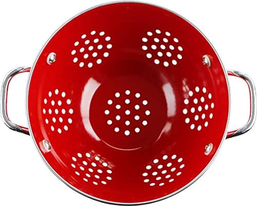 Calypso Basics by Reston Lloyd Powder Coated Enameled Colander, 1 Quart, Red