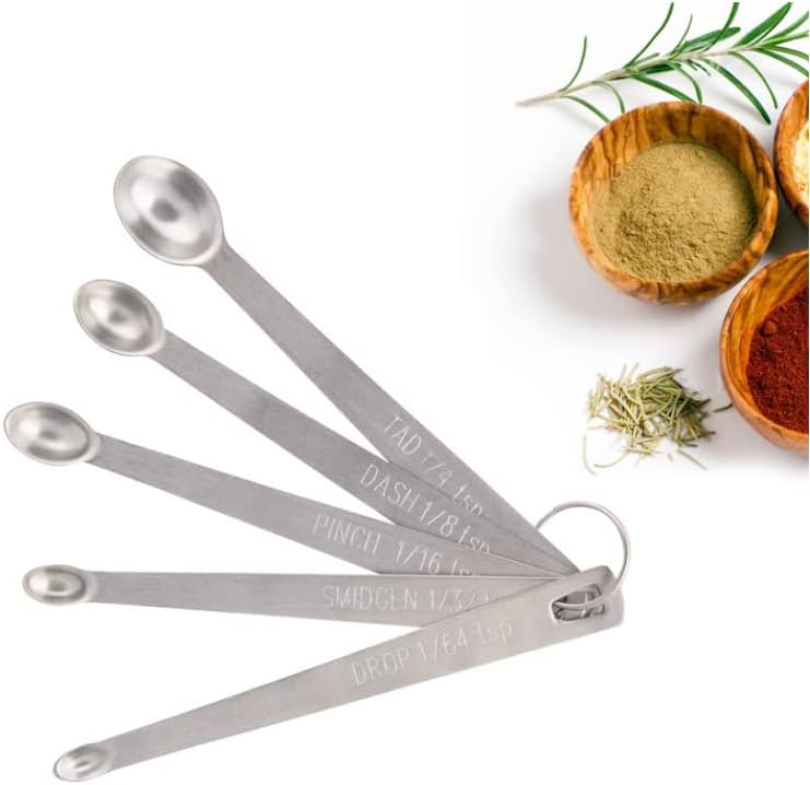 LIUSM Mini Stainless Steel Measuring Spoons Set (Set of 5)