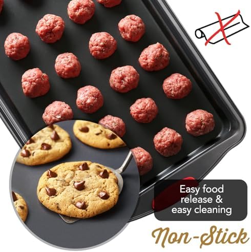 Eatex Baking Sheet Set, 3 Piece Baking Pans Set, Cookie Sheets for Baking