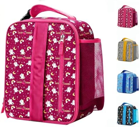Lunch Box Kids,Cute Cartoon Insulated Lunch bag for Kids Boys Girls Portable Lightweight Small Lunchbox Special Design for school Picnic Outdoor