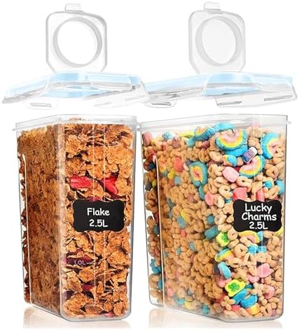 Shazo 2 PC (2.5L / 15.4Oz) Small Airtight Food Containers Storage with Lids