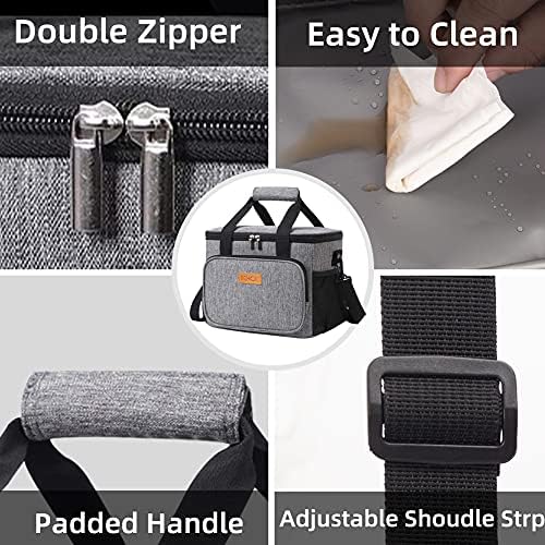 iknoe Insulated Lunch Bag, Foldable 8.5L Cooler Bag for Men & Women, Lunch Box
