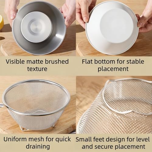 Mini Colander with Small Mixing Strainer Bowl,Small Strainer for Fruit,Rice