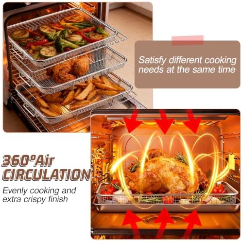 P&P CHEF 15.4 Inch Air Fryer Basket for Oven, Air Fryer Rack, 3 Pieces