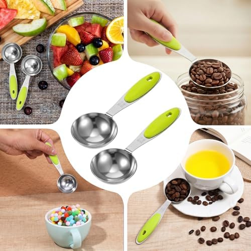 2 Pcs 1 Tbsp (3tsp, 15ml, 1/2oz) Single Measuring Spoon, Stainless Steel Measuring Scoop with Long Handle for Coffee Pet Food Grains Protein Spices Dry Goods
