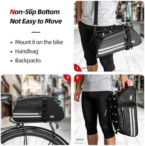Rear Bike Rack Bag, 8L Insulated Cooler Ebike Keeps Hot & Cold