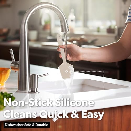 DI ORO Silicone Spatula Set - 600F Heat Resistant, 3-Pc Clay