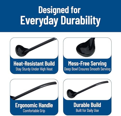 CFS 029503 Carly Plastic Dressing/Serving Ladle, 0.45 oz., Black