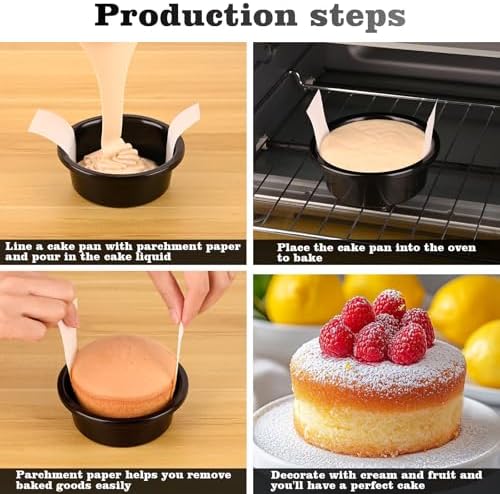 HUAKENER 4 Inch Cake Pan, 3 PCS Carbon Steel Round Cake Pans