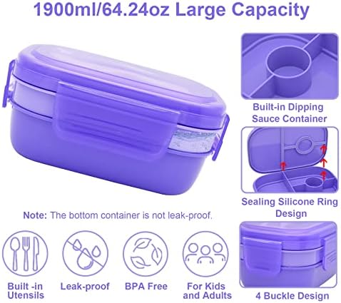 JBGOYON Leakproof Bento Box & Insulated Lunch Bag Set for School and Work