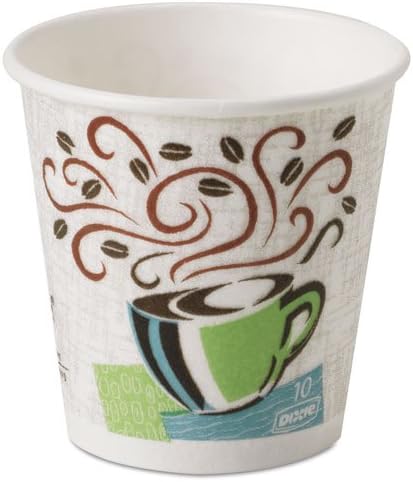 Dixie PerfecTouch 10 oz Paper Coffee Cups By GP PRO, Coffee Haze Design, 500 Count (25 Disposable Cups Per Sleeve, 20 Sleeves Per Case), 5310DX