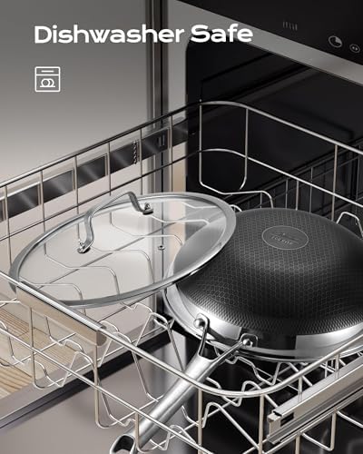 Wok Pan,13 Inch Hybrid Wok with Lid