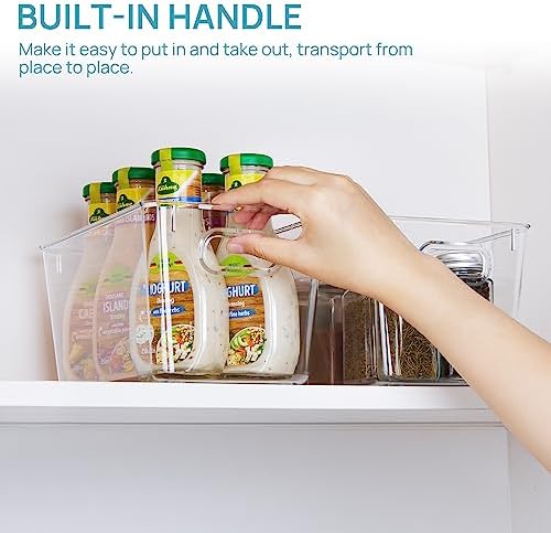 Vtopmart 2 Pack Clear Storage Bins, Pantry Cabinet Organizer Bins, Medium
